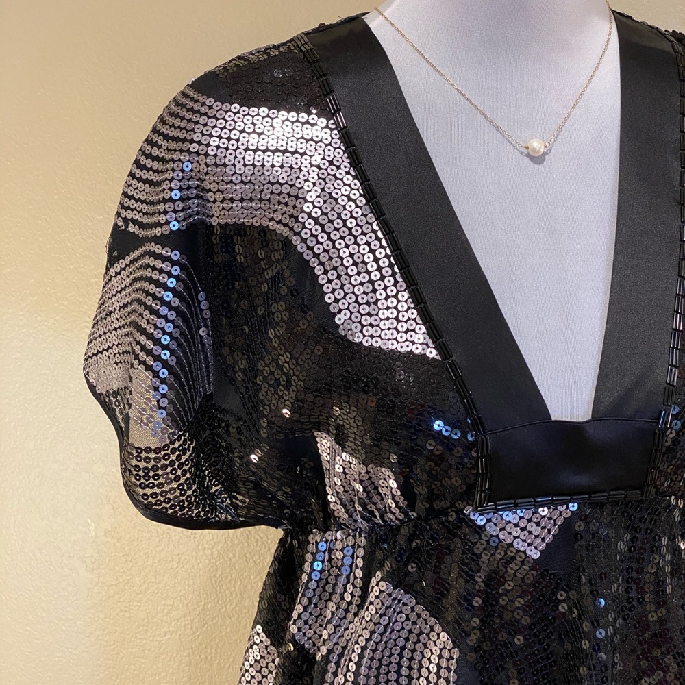 Hale Bob Black And Silver Sequence Tunic - image 8